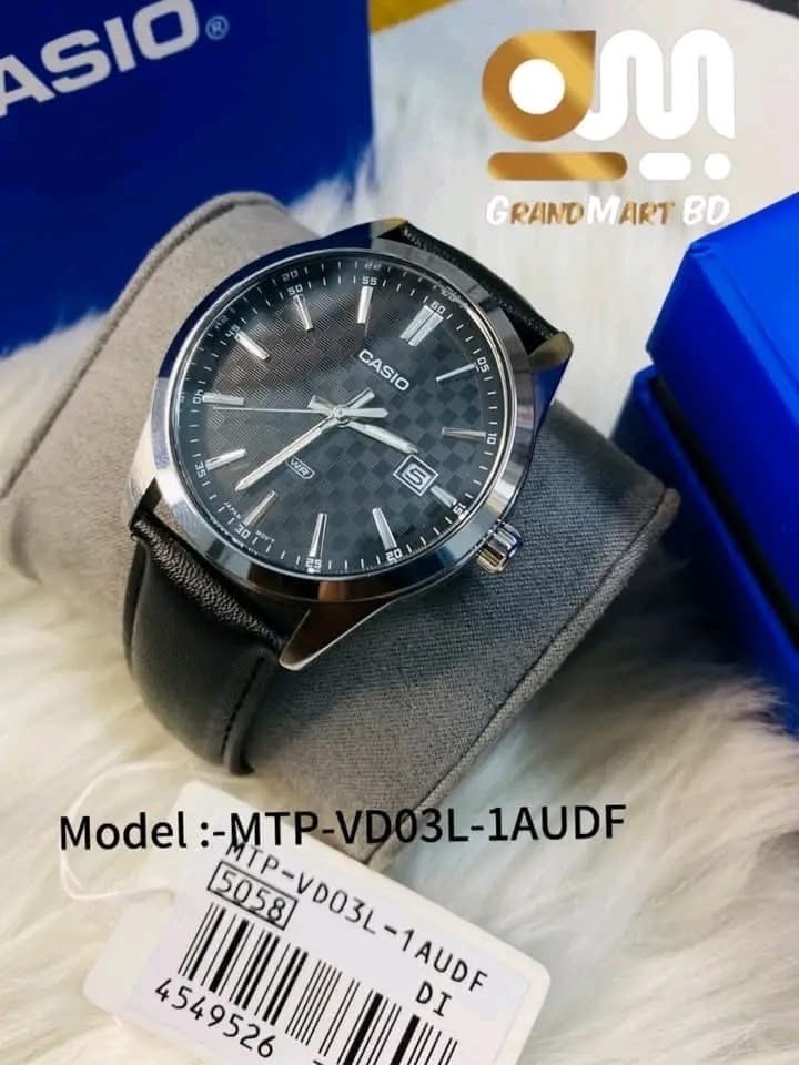 C A S I O ENTICER CHESSBLACK DIAL MEN'SWATCH MTP-VD03L-lAUDF