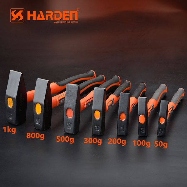 HARDEN Machinist Hammer With 5 size option ( 200gm | 300gm | 500gm | 800gm | 1000gm ), Fiberglass Handle, Chipping Hammer; 590032_img_1