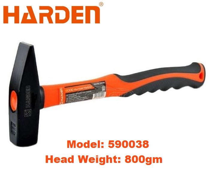 HARDEN Machinist Hammer With 5 size option ( 200gm | 300gm | 500gm | 800gm | 1000gm ), Fiberglass Handle, Chipping Hammer; 590032_img_12