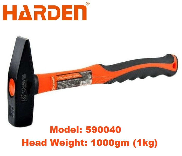 HARDEN Machinist Hammer With 5 size option ( 200gm | 300gm | 500gm | 800gm | 1000gm ), Fiberglass Handle, Chipping Hammer; 590032_img_13
