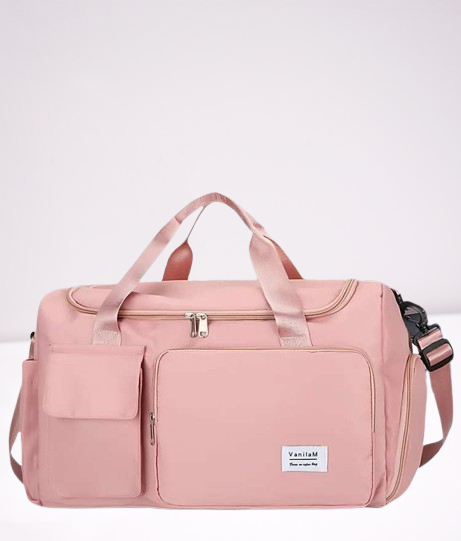 Fashionable Large Capacity Travel & Gym Bag - Pink_img_0