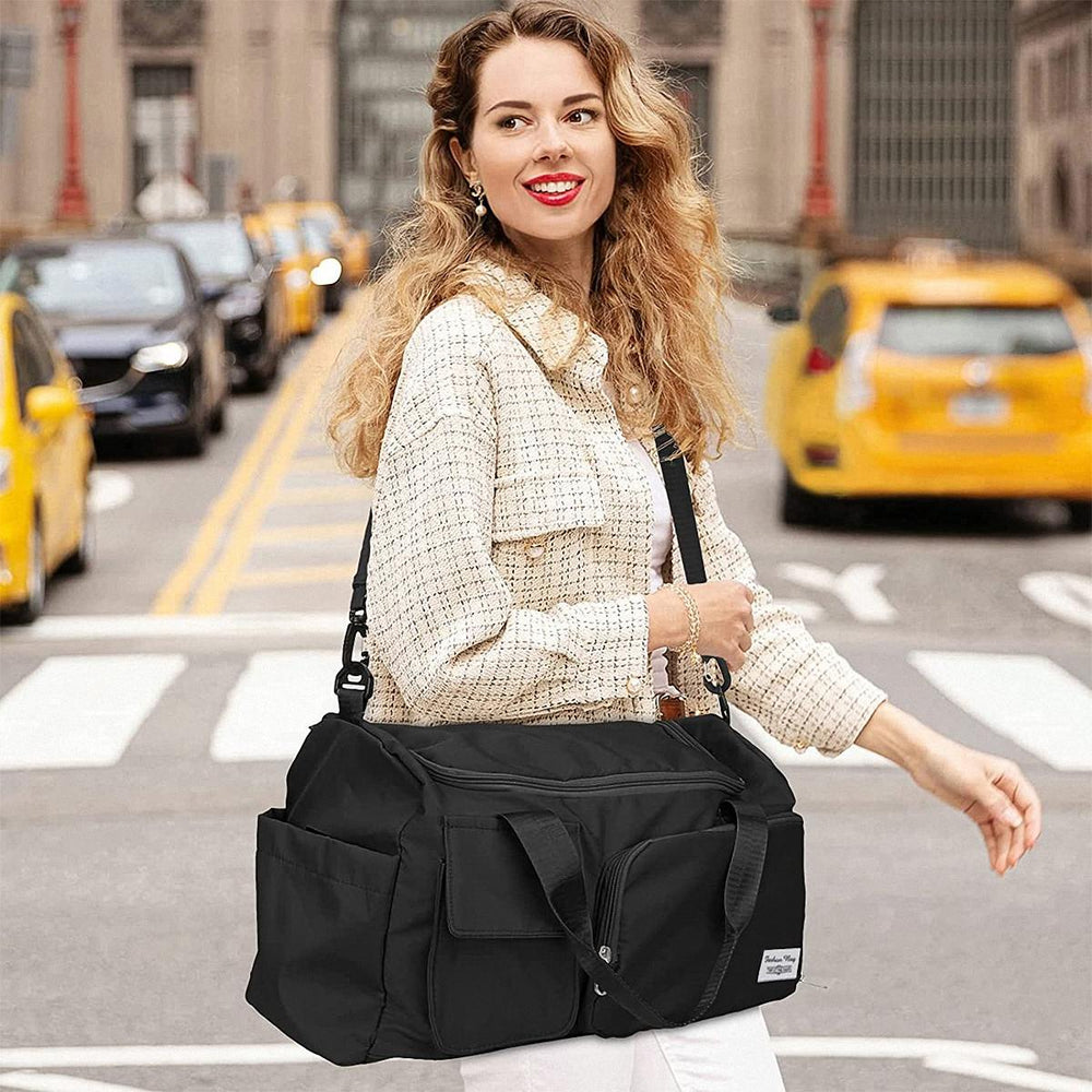 Fashionable Large Capacity Travel & Gym Bag - Black_img_1