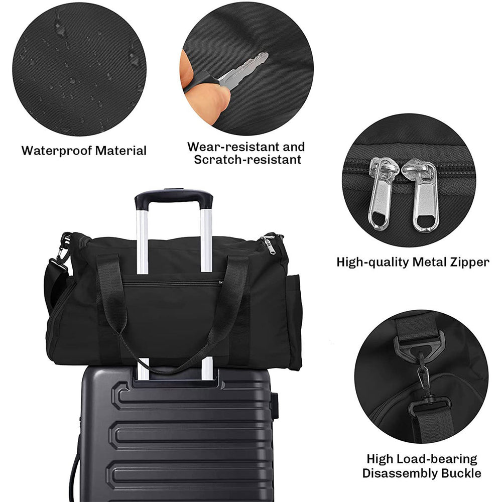 Fashionable Large Capacity Travel & Gym Bag - Black_img_2