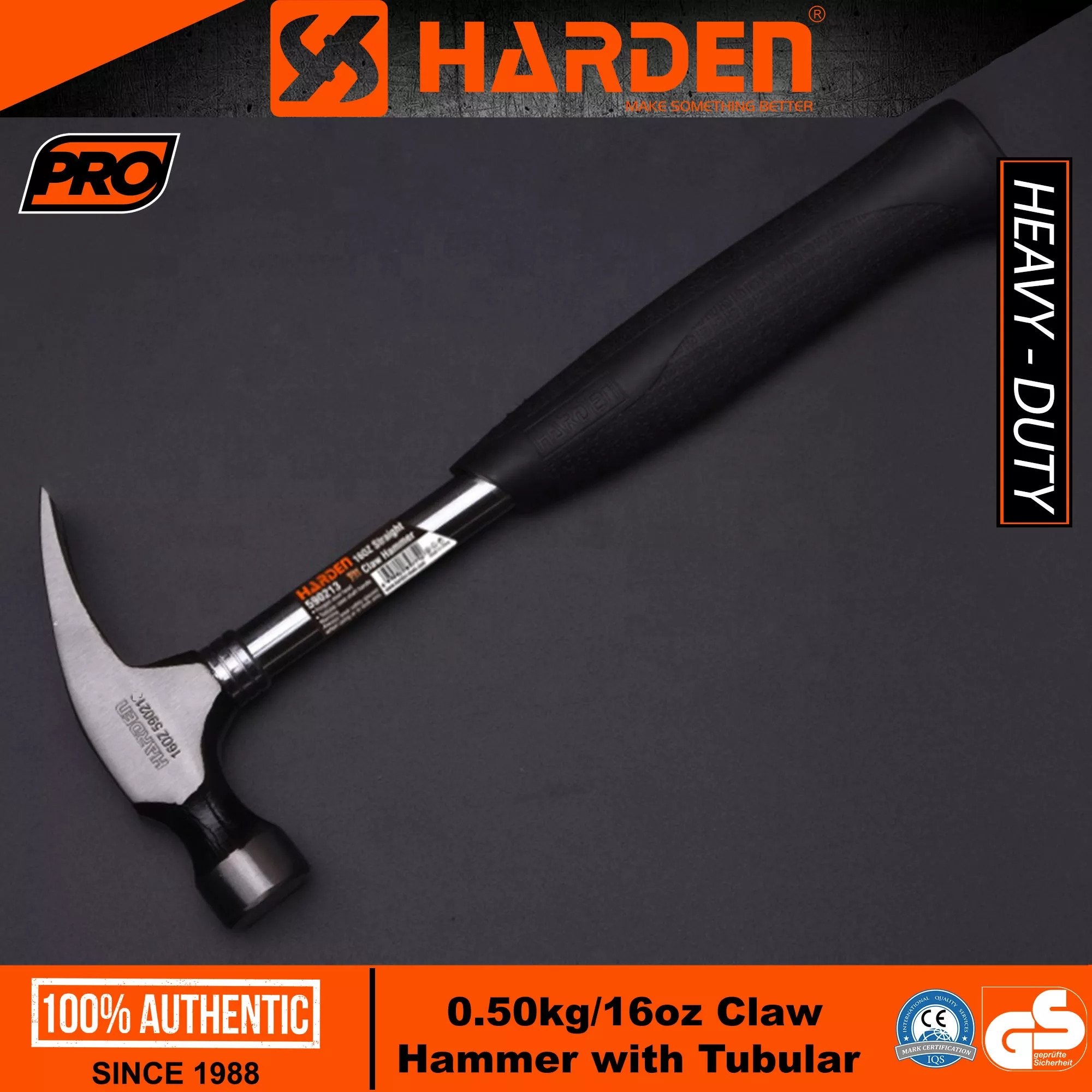 HARDEN Claw Hammer (250gm (8oz) | 500gm (16oz)), Steel Shaft with Rubber Handle; 590210 | 590211_img_7