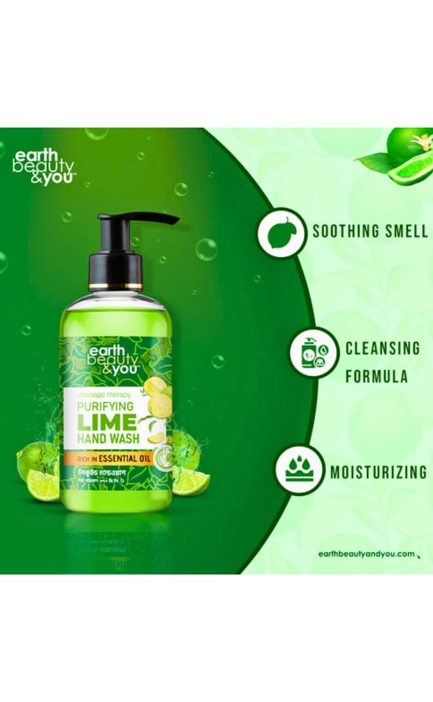 Earth Beauty & You Purifying Lime Hand Wash-370 ml - Image 3