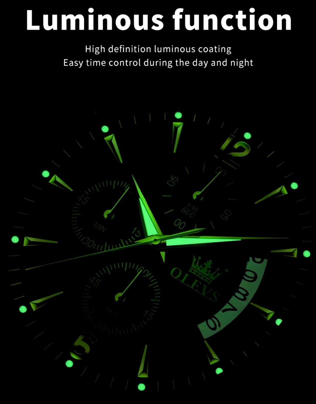 OLEVS 2867 Gents Chain Watch- Blue Dial- Golden Bezel- Silver+Golden Chain- TF Code OL917CM_img_7