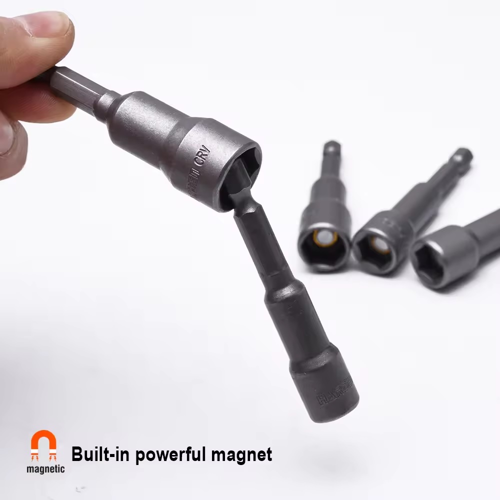 HARDEN 5Pcs Magnetic Nut Drivers Socket 65mm Long (6mm | 8mm | 10mm | 12mm | 14mm) Roofing Socket, Drill Bit Adapter Hex Socket Sleeve Nozzles; Model: 550621 | 550622 | 550624 | 550625 | 550626_img_2