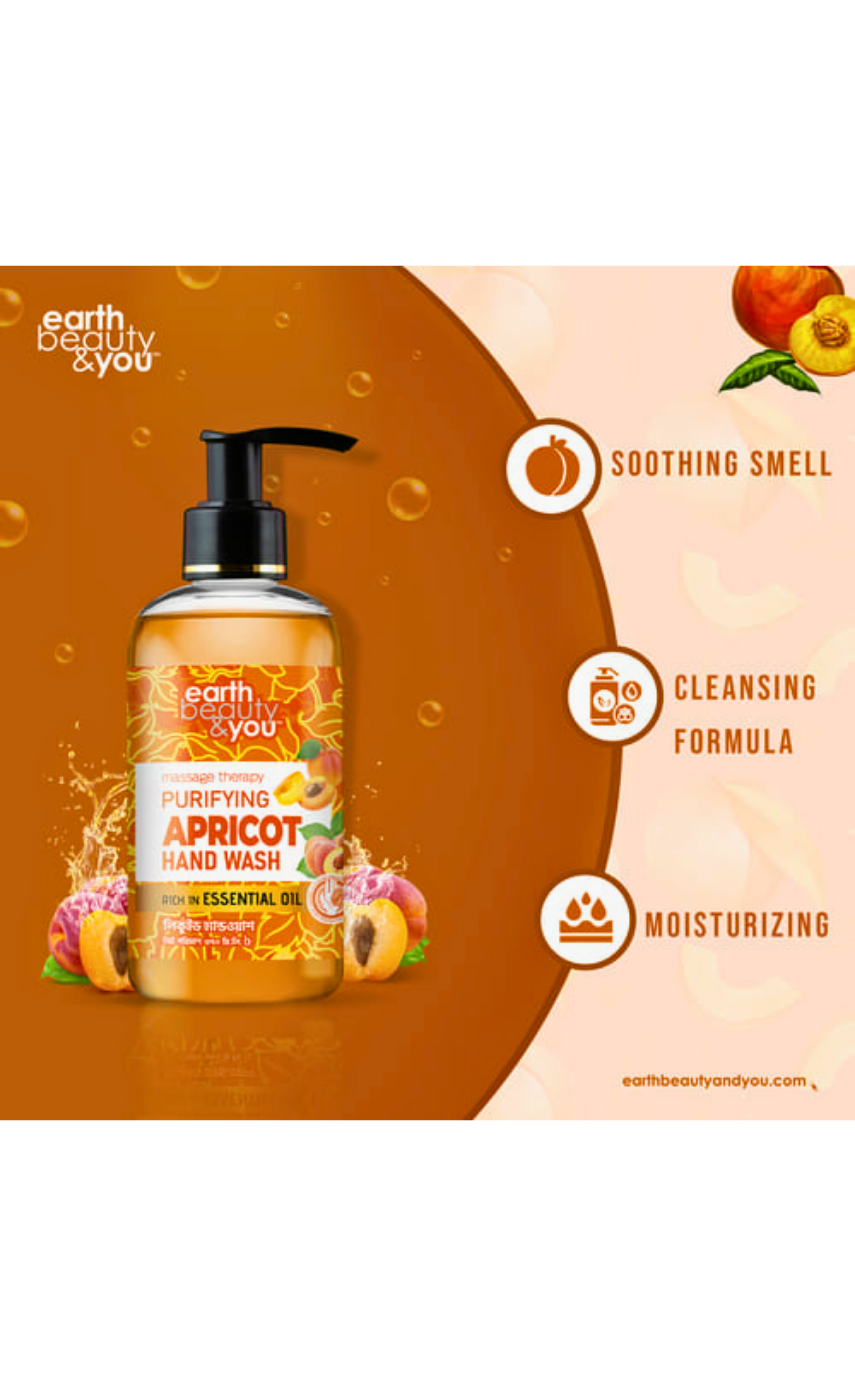 Earth Beauty & You Hand Wash Purifying Apricot Hand Wash -370ml - Image 3