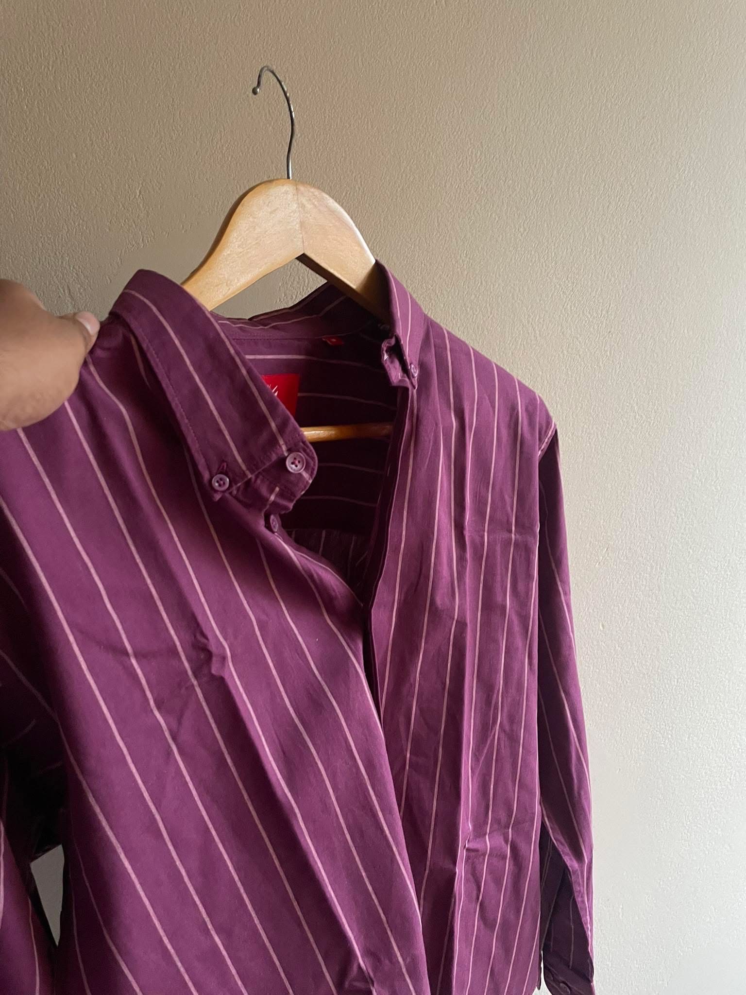 Maroon oversized full sleeve shirt_img_1