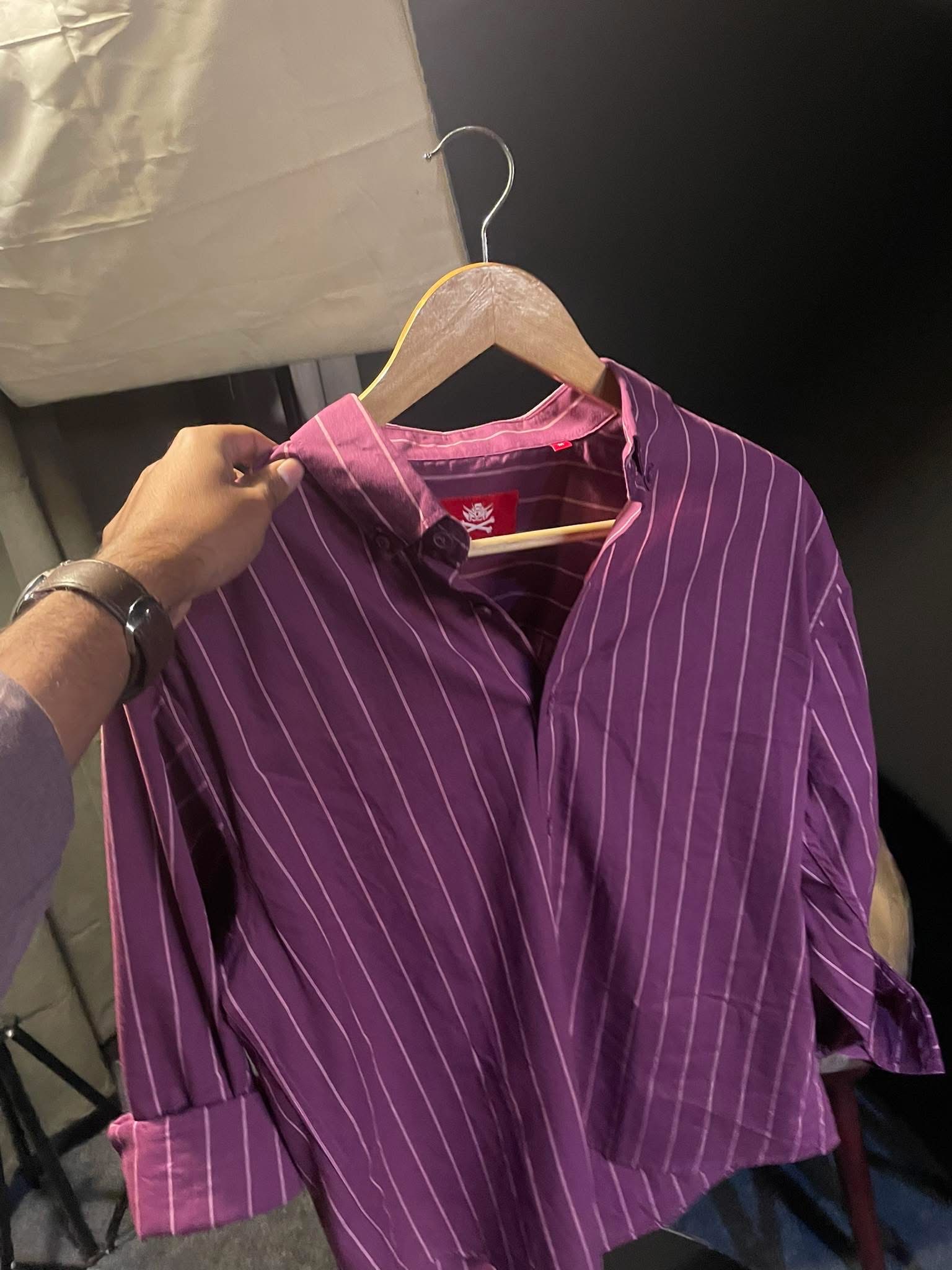 Maroon oversized full sleeve shirt_img_2