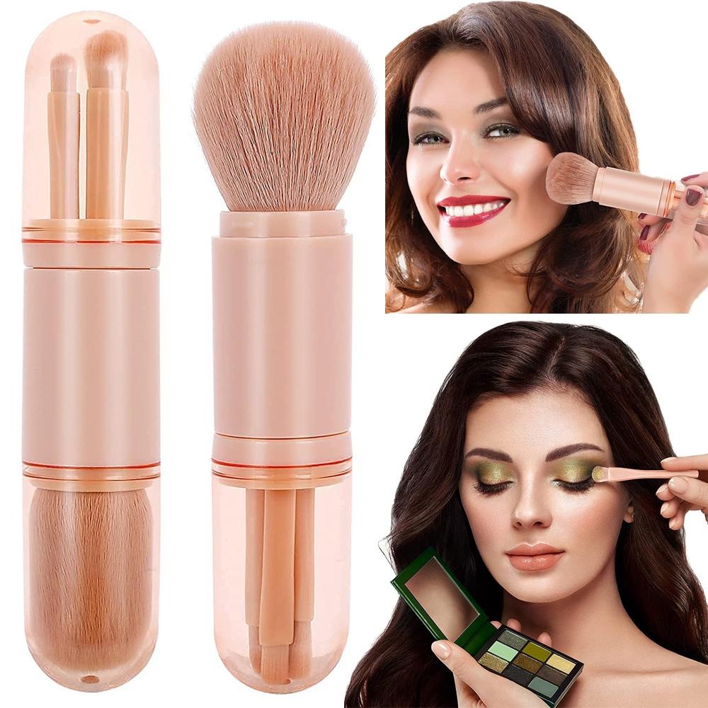 Bliss 4 in 1 Brush Professional Cosmetic Makeup Brushes-use Retractable Mini Facial Makeup Tool_img_0