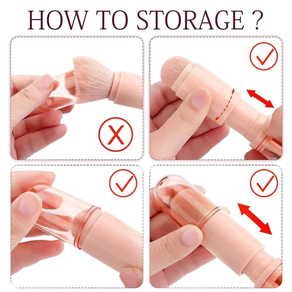 Bliss 4 in 1 Brush Professional Cosmetic Makeup Brushes-use Retractable Mini Facial Makeup Tool_img_2