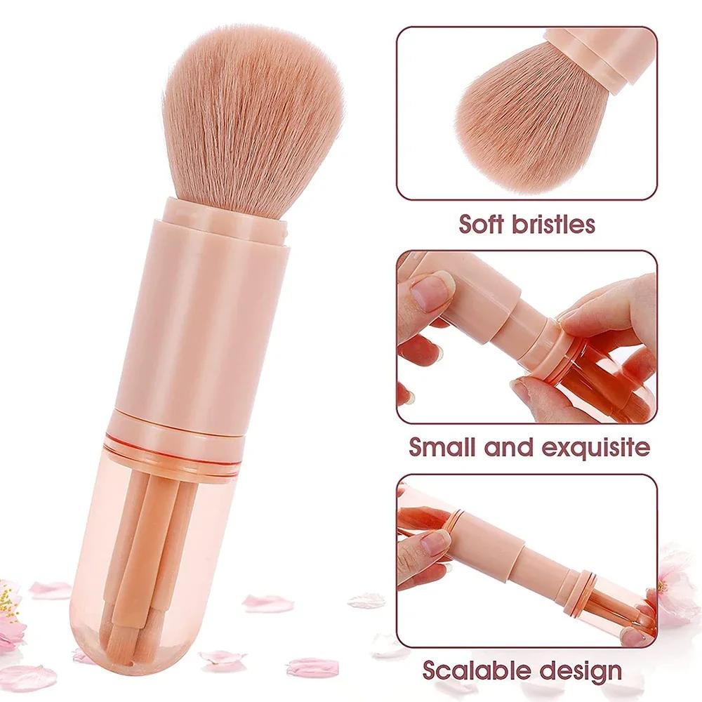 Bliss 4 in 1 Brush Professional Cosmetic Makeup Brushes-use Retractable Mini Facial Makeup Tool_img_3