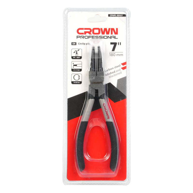 CROWN 7" Professional Internal circlip plier ( Straight Nose | Bent Nose ), CR-V; CPHPL-ISA07 | CPHPL-IBA07