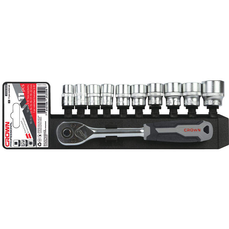 CROWN Professional 11 Pcs 1/4" Socket sets, 1/4inch, CR-V, 11pcs, Atomization; CPHSW-RXA14_img_1