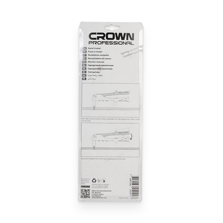 CROWN Professional Hand riveter, 10.5", 2.4/3.2/4.0/4.8mm, Single handle; CPHPL-RTA10_img_2