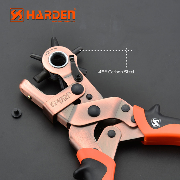 HARDEN Professional rotary punch Belt Punch Pliers 10" ( round hole oval hole ) Model: 560714_img_1