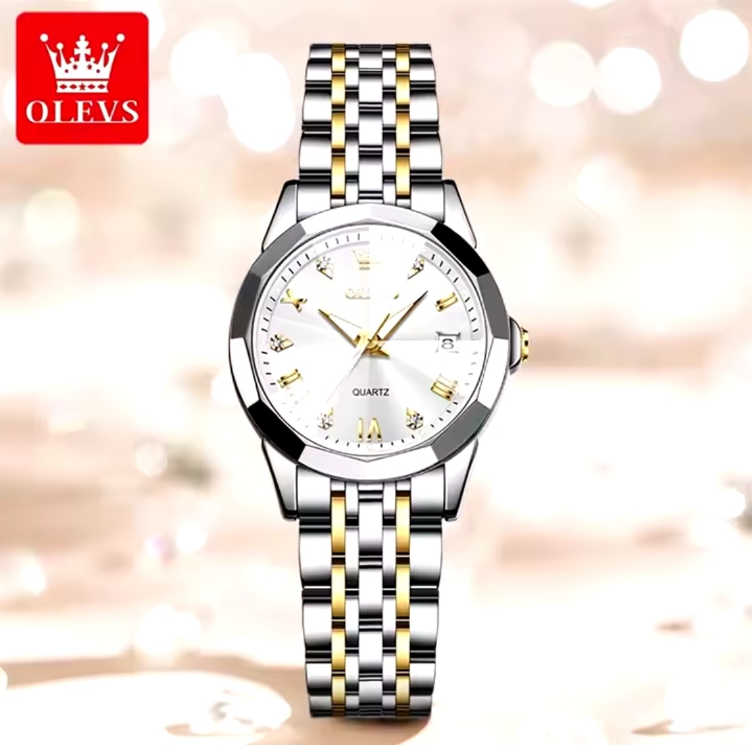 OLEVS 9931 Ladies Chain Watch- Silver Dial- Silver Bezel- Silver+Golden Chain- TF Code OL922CF_img_0