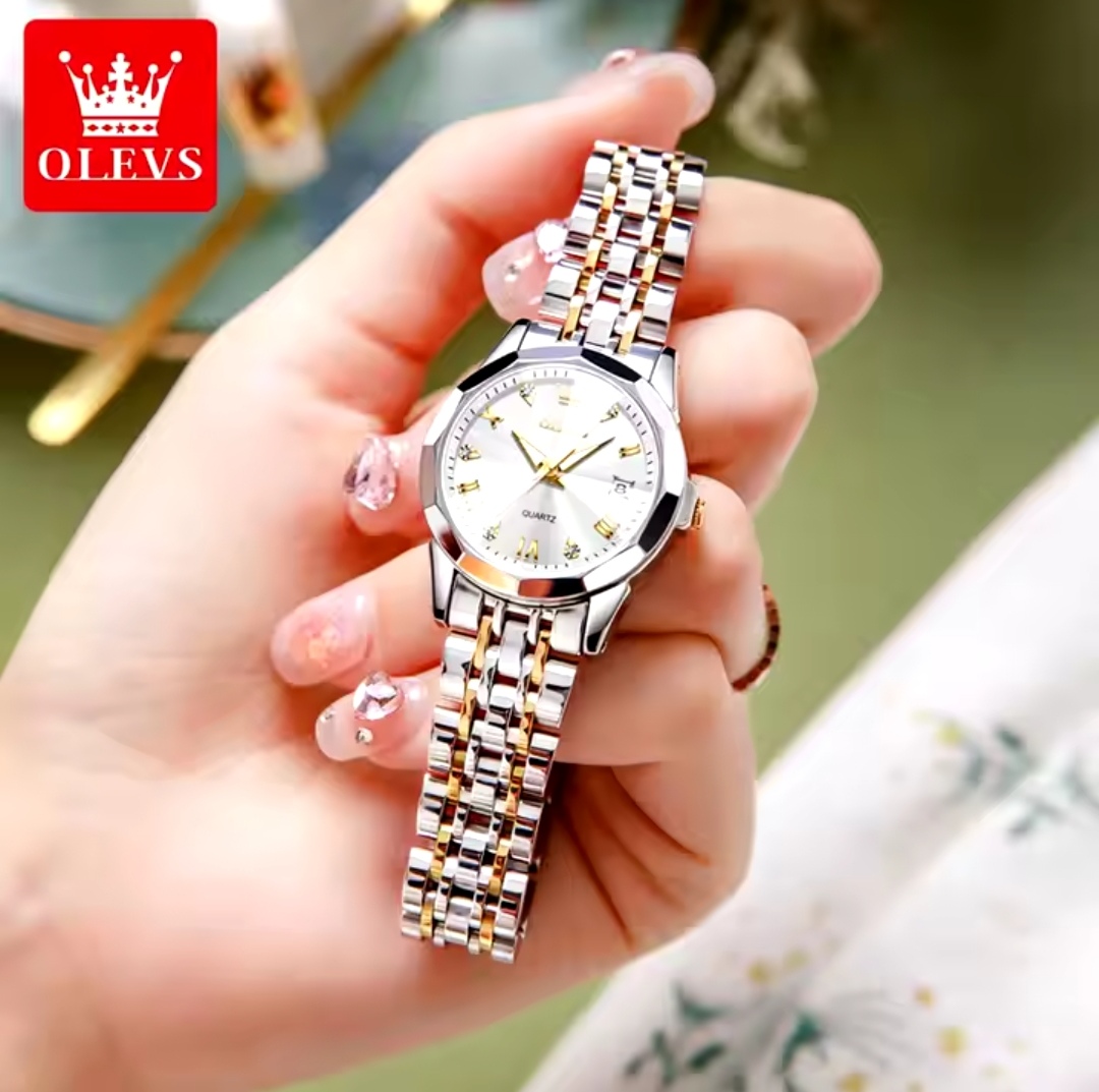 OLEVS 9931 Ladies Chain Watch- Silver Dial- Silver Bezel- Silver+Golden Chain- TF Code OL922CF_img_1