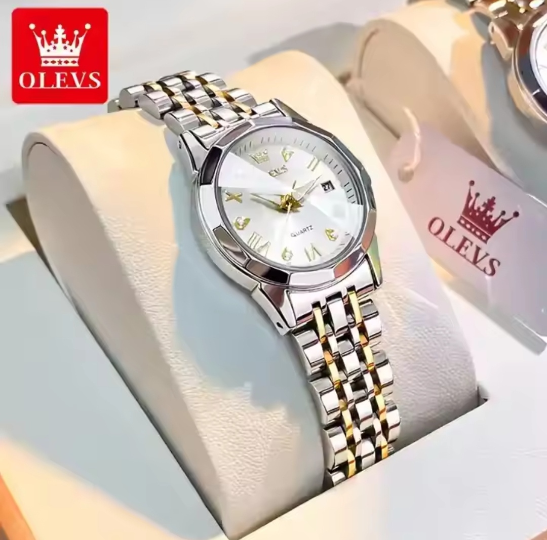 OLEVS 9931 Ladies Chain Watch- Silver Dial- Silver Bezel- Silver+Golden Chain- TF Code OL922CF_img_2