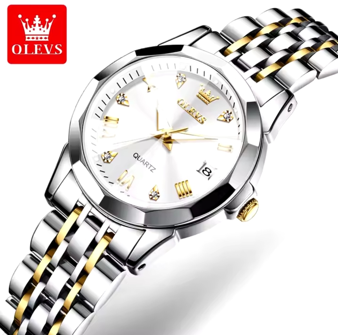 OLEVS 9931 Ladies Chain Watch- Silver Dial- Silver Bezel- Silver+Golden Chain- TF Code OL922CF_img_5