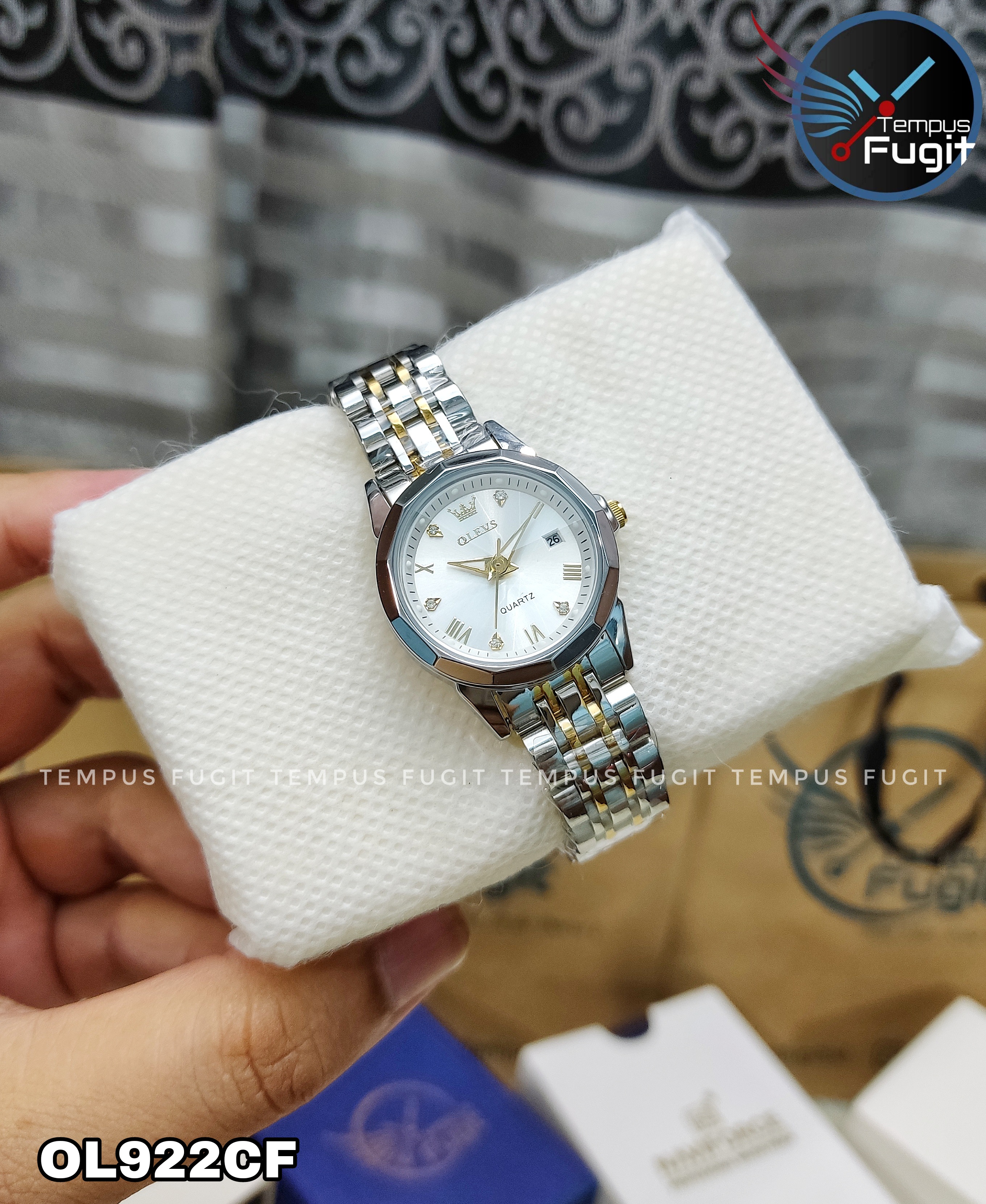 OLEVS 9931 Ladies Chain Watch- Silver Dial- Silver Bezel- Silver+Golden Chain- TF Code OL922CF_img_7