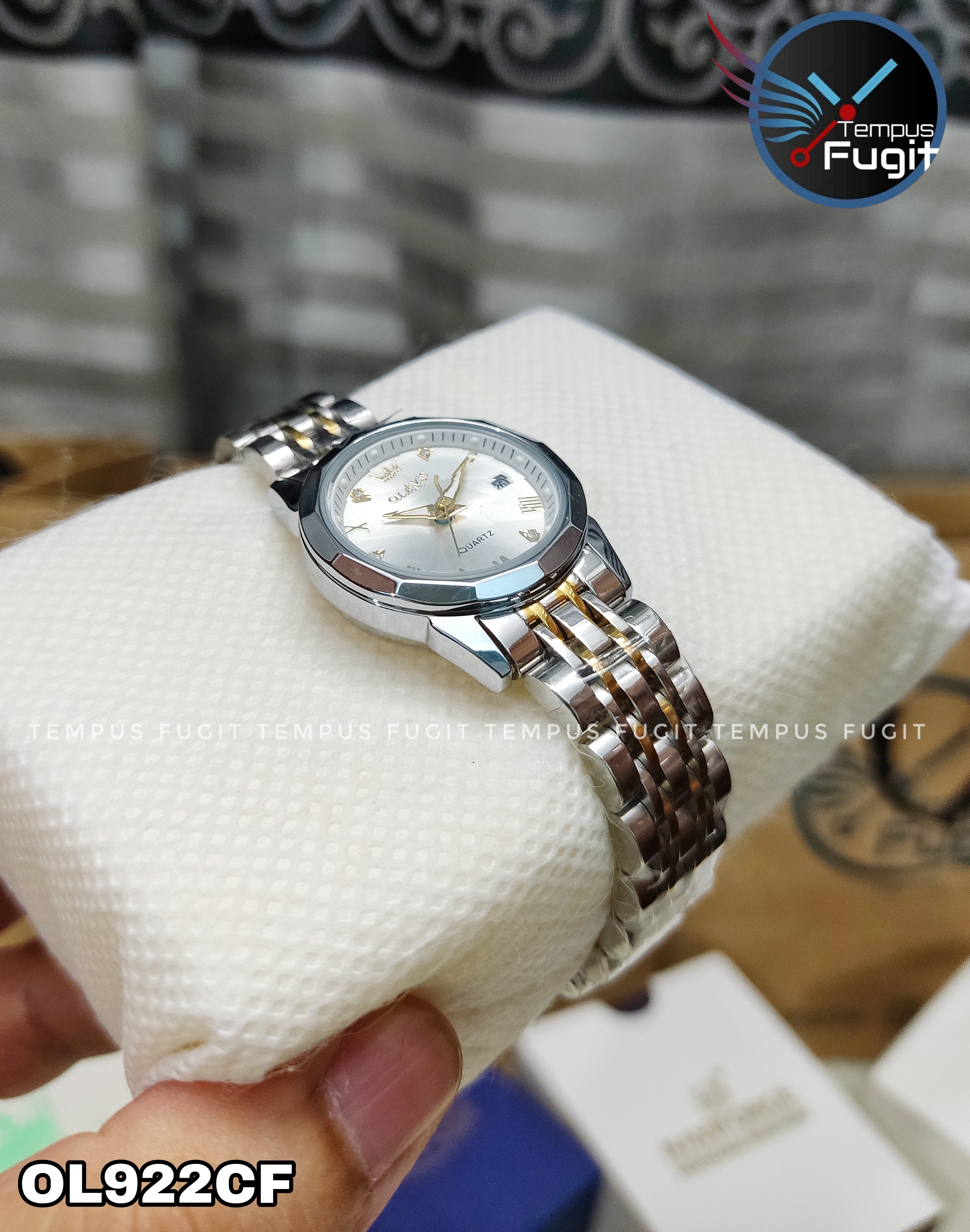 OLEVS 9931 Ladies Chain Watch- Silver Dial- Silver Bezel- Silver+Golden Chain- TF Code OL922CF_img_8