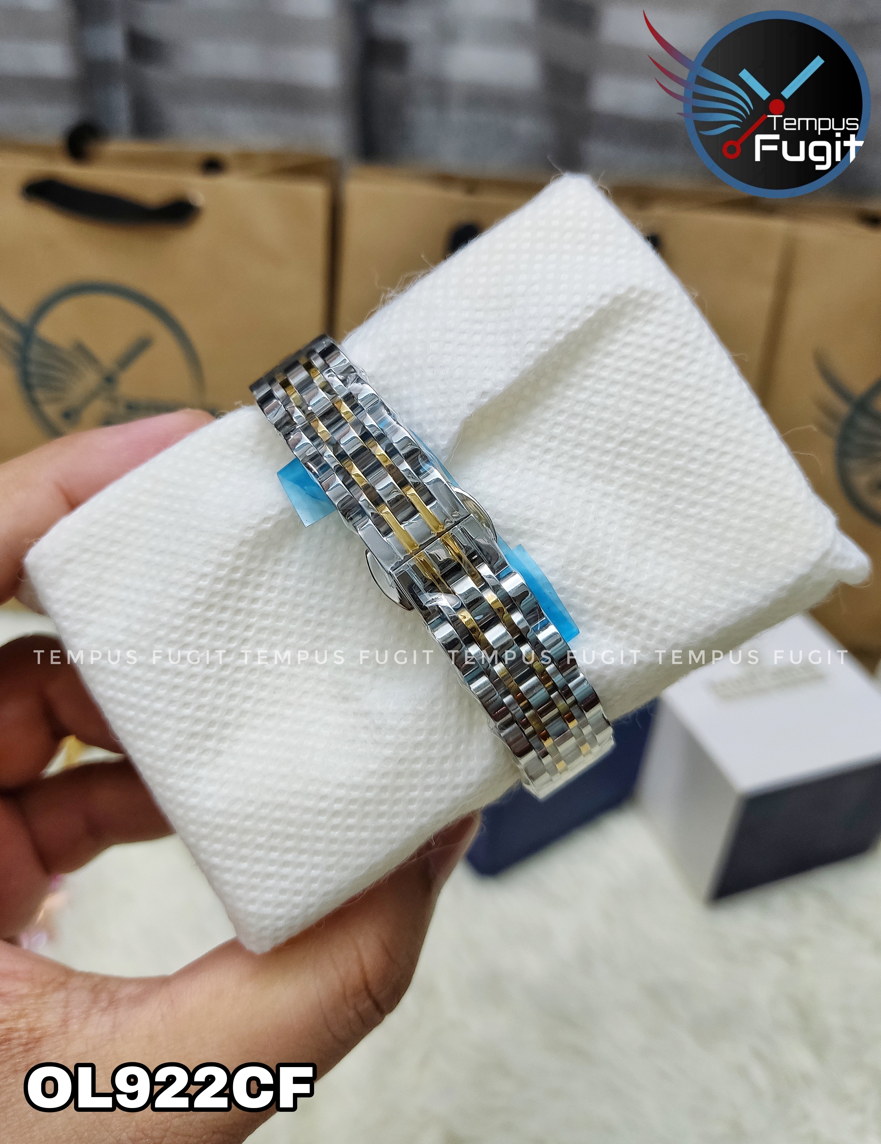 OLEVS 9931 Ladies Chain Watch- Silver Dial- Silver Bezel- Silver+Golden Chain- TF Code OL922CF_img_12