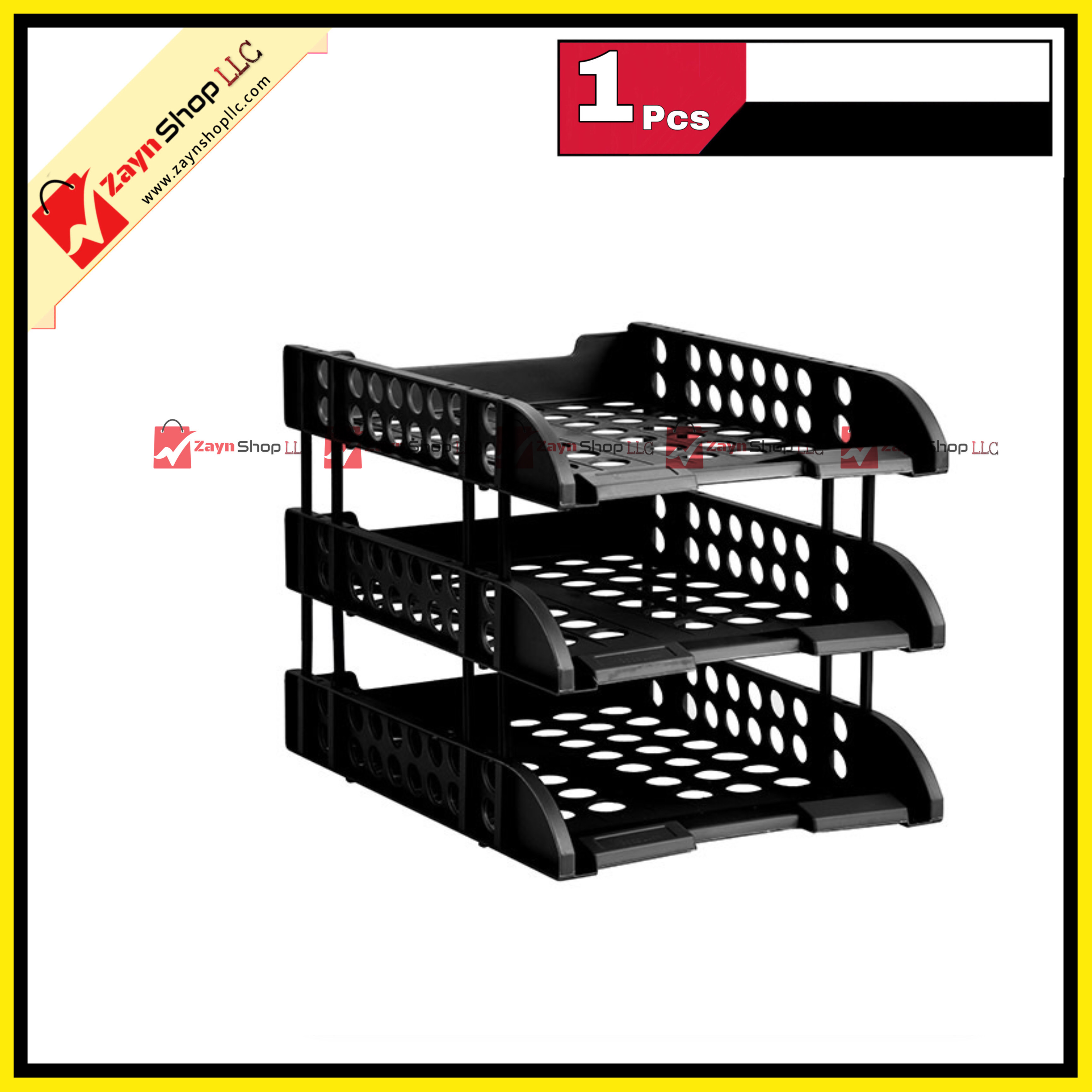 Good Luck File Organizer 3 Tray Blue or Black 1pcs_img_1