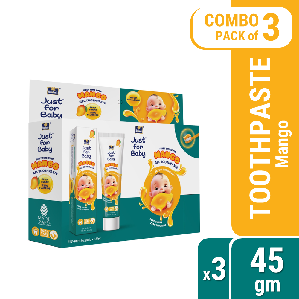 Parachute Just for Baby - Baby Gel Toothpaste 45g (Mango) - Pack of 3 (MRP: 300tk)