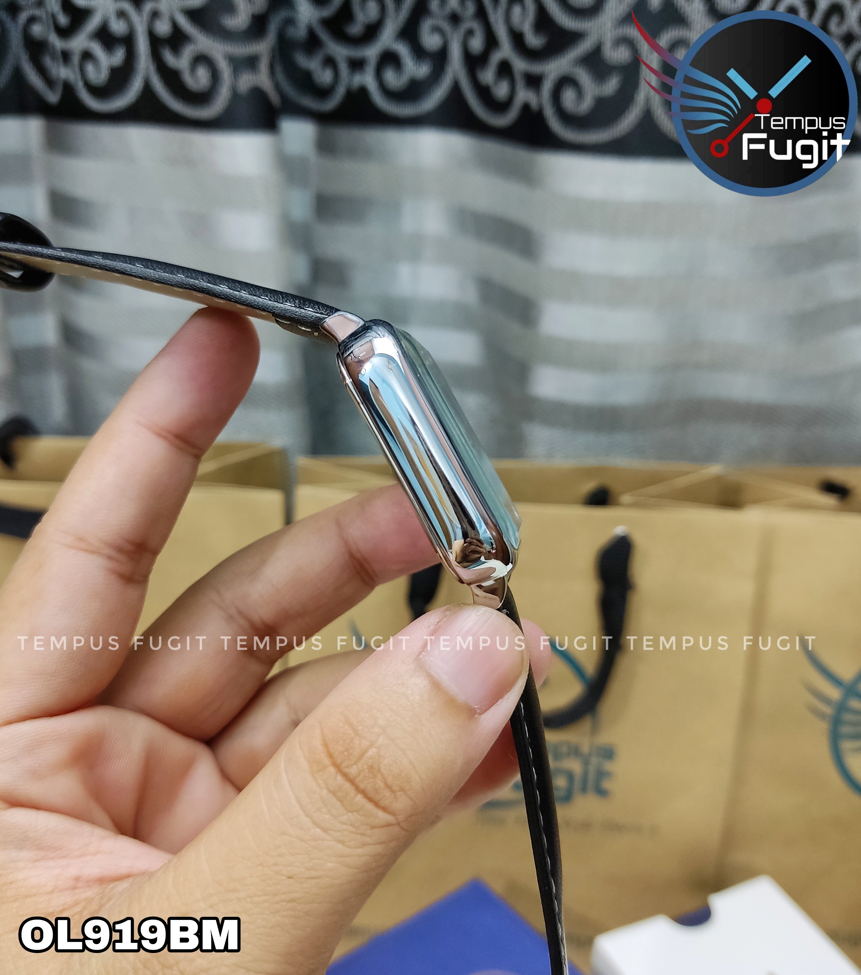 OLEVS 9914 Gents belt Watch- Silver Dial- Silver Bezel- Black Belt- TF Code OL919BM_img_13