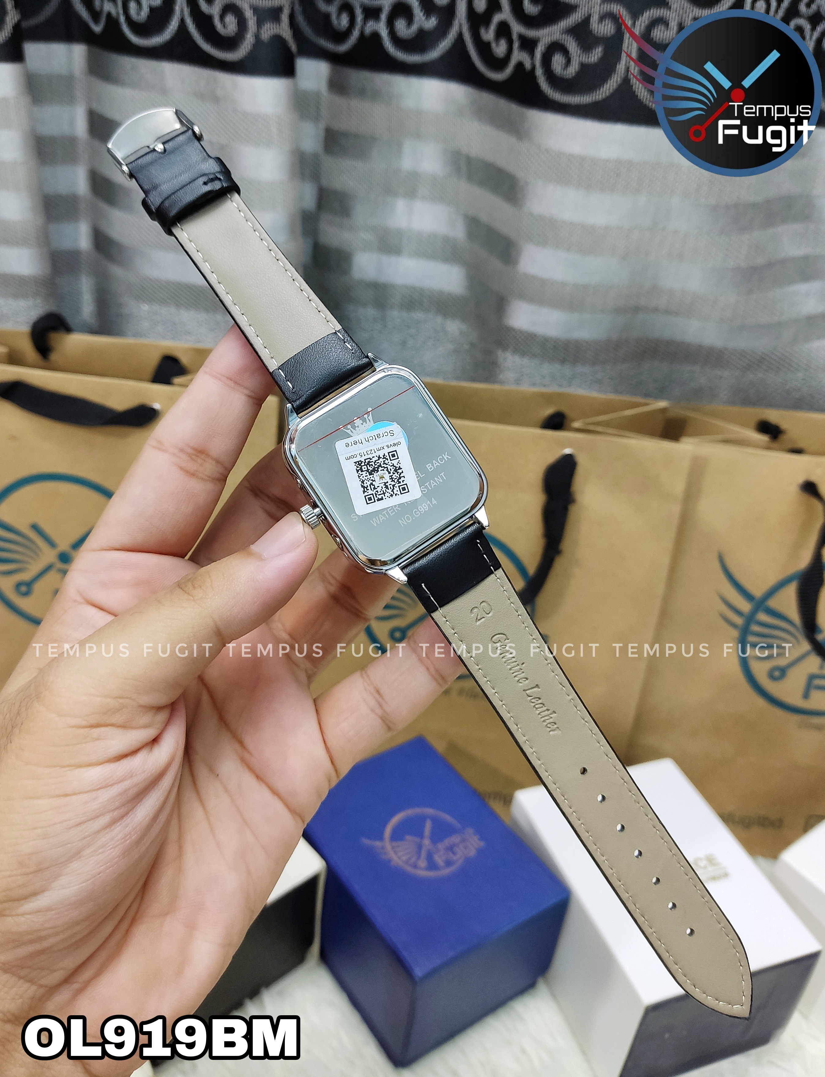 OLEVS 9914 Gents belt Watch- Silver Dial- Silver Bezel- Black Belt- TF Code OL919BM_img_14