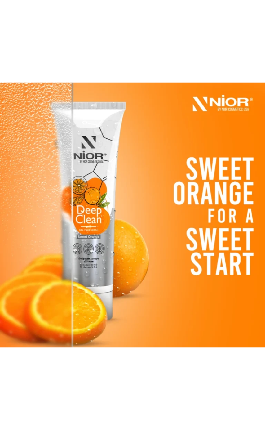 Nior Deep Clean Gel Face Wash Sweet Orange 100ml - Image 2