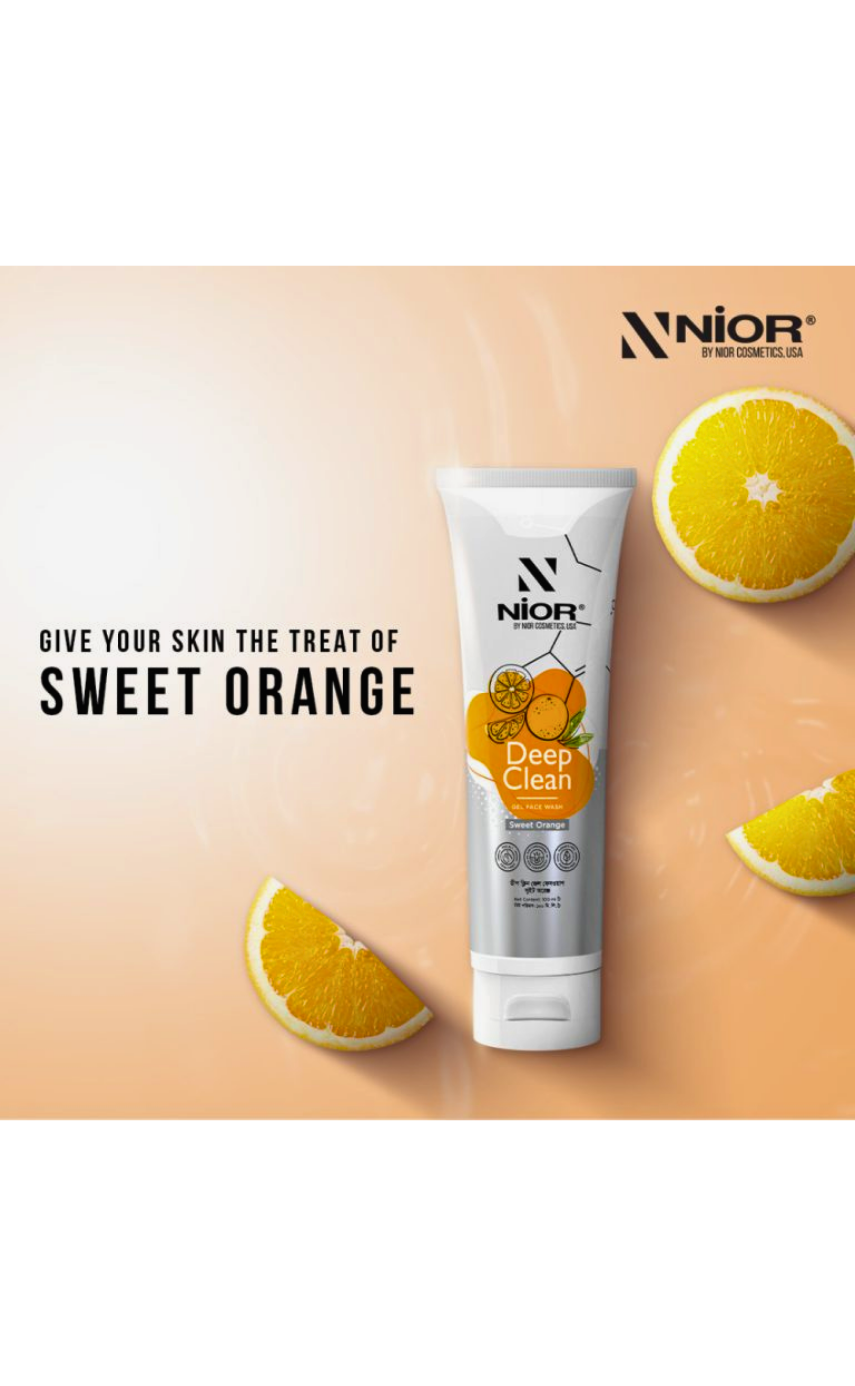 Nior Deep Clean Gel Face Wash Sweet Orange 100ml - Image 3