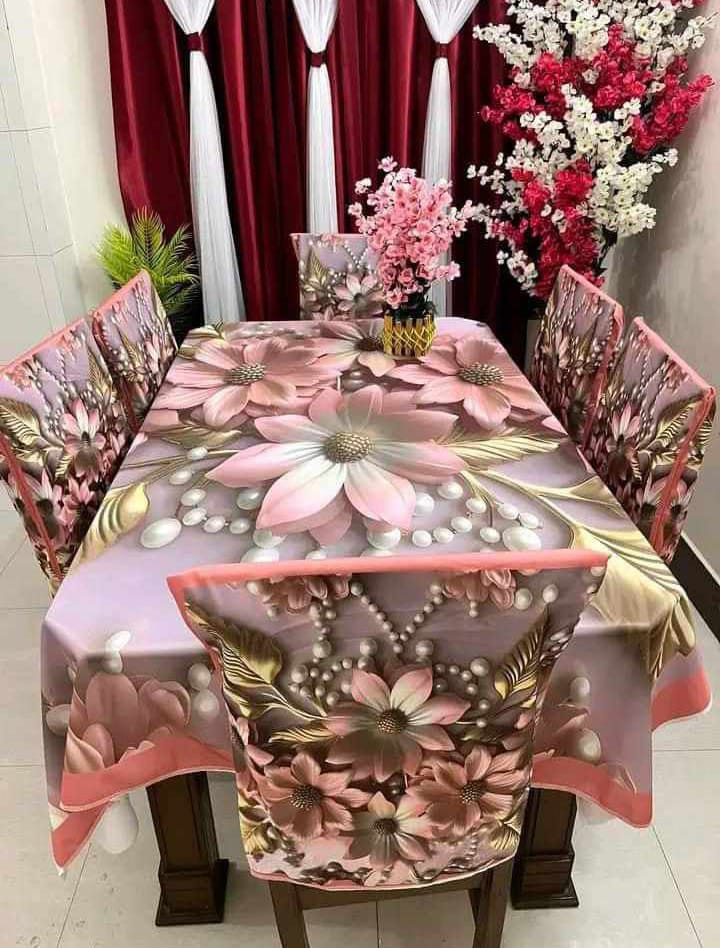 China Premium 3D Print Table Cloth Set_img_0