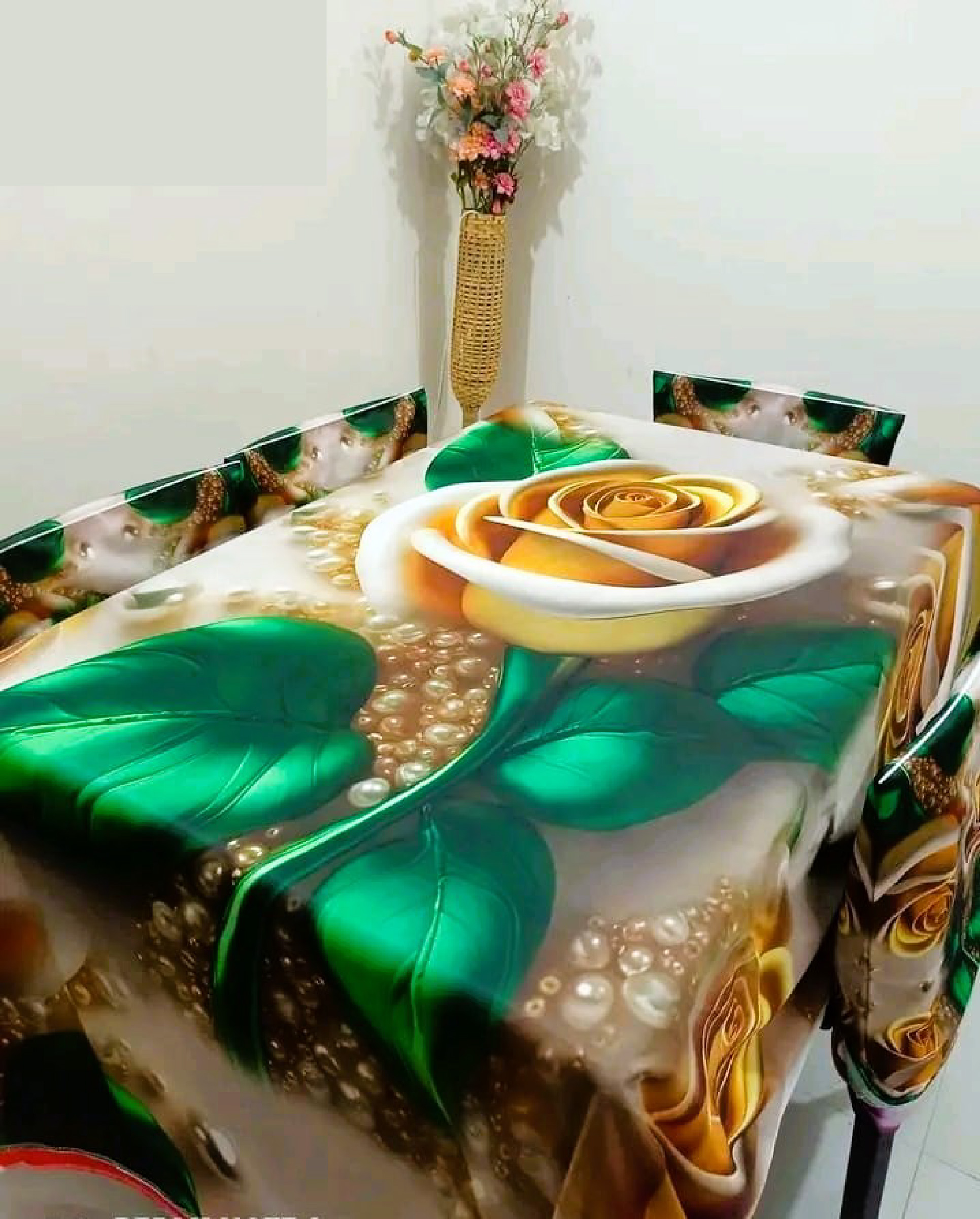 China Premium 3D Print Table Cloth Set_img_0