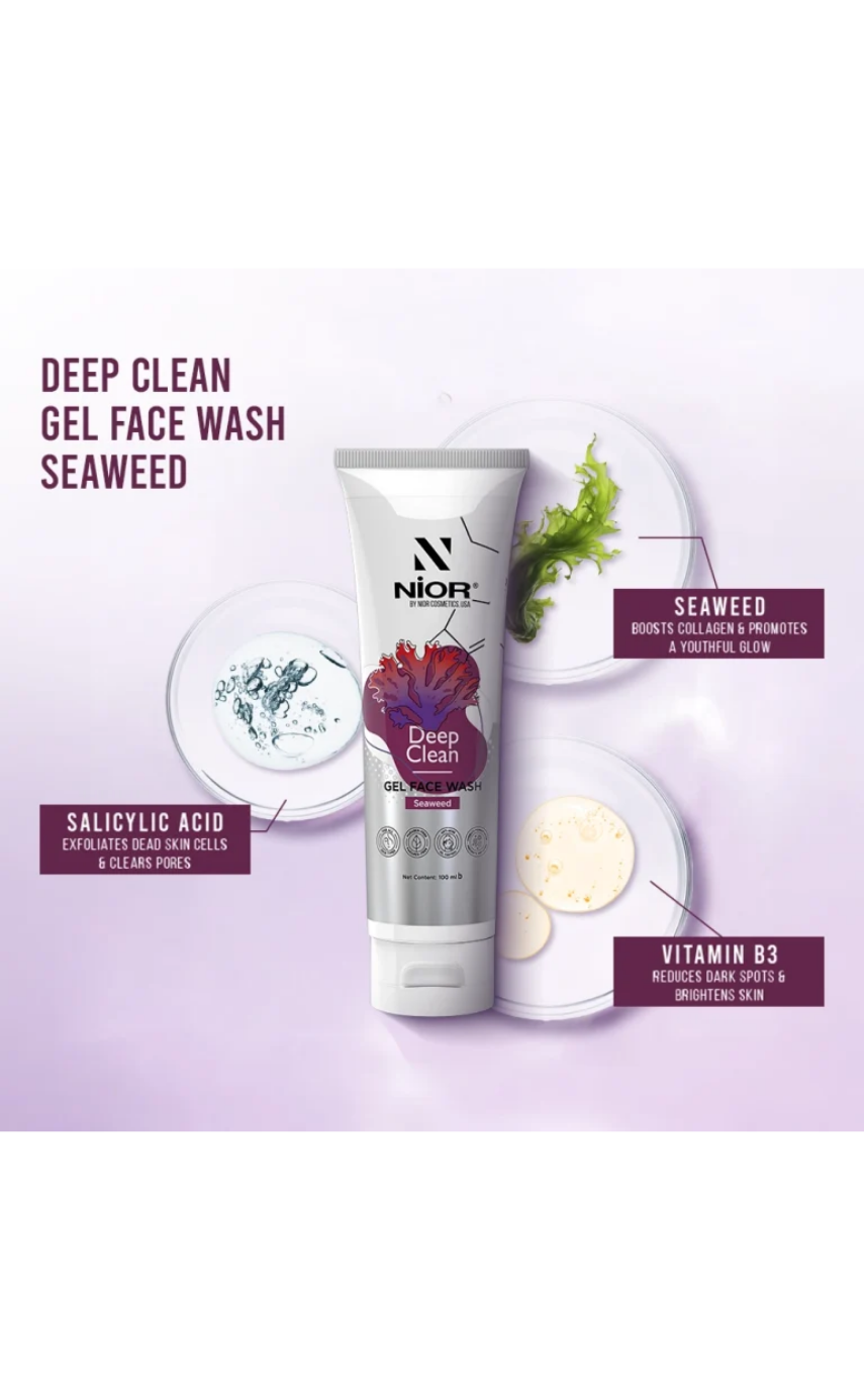 NIOR Deep Clean Gel Face Wash Seaweed 100ml - Image 2