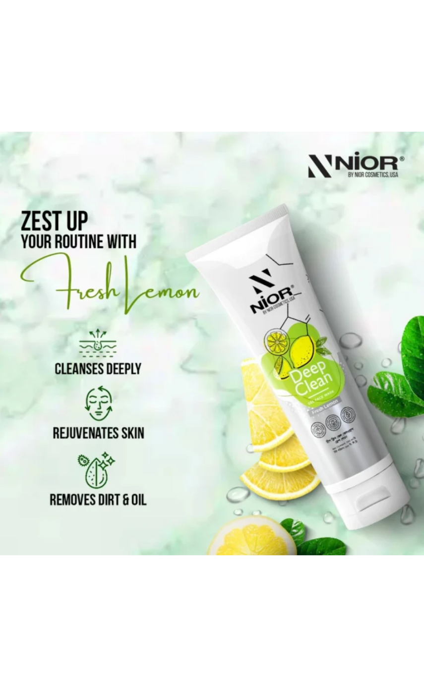 ।Nior Deep Clean Gel Face Wash Fresh Lemon 100ml - Image 3