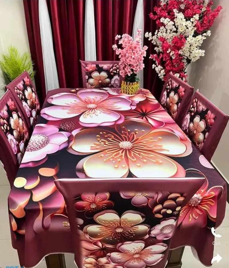 China Premium 3D Print Table Cloth Set_img_0