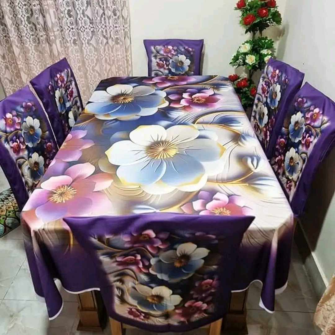 China Premium 3D Print Table Cloth Set_img_0