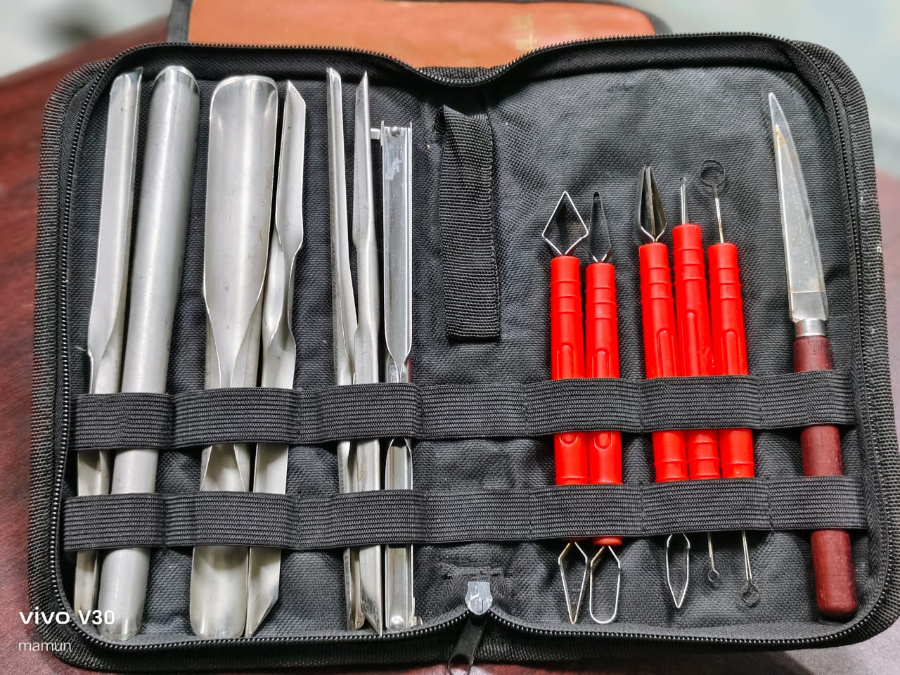 Thai Carving Tools Box 13pics with Storage Bag_img_0