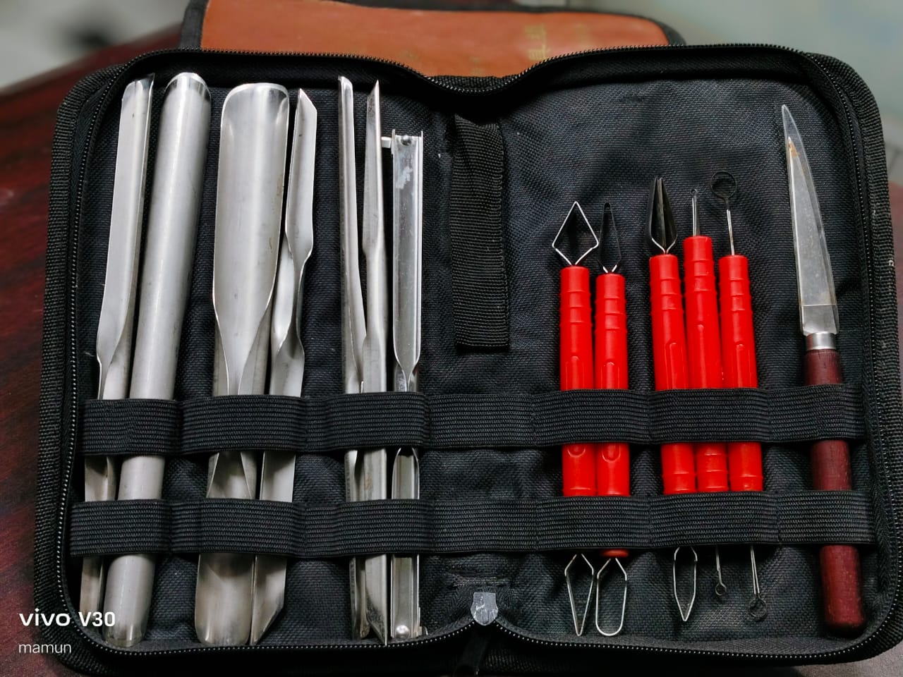 Thai Carving Tools Box 13pics with Storage Bag_img_2