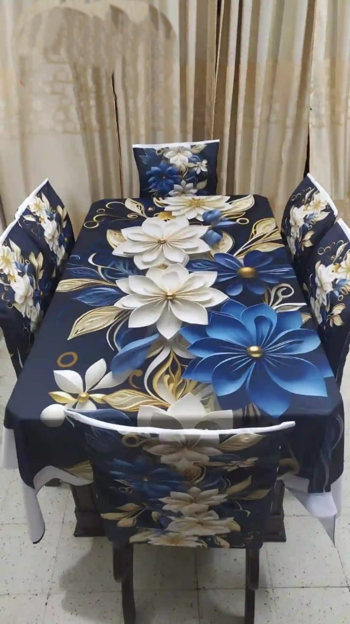China Premium 3D Print Table Cloth Set_img_0