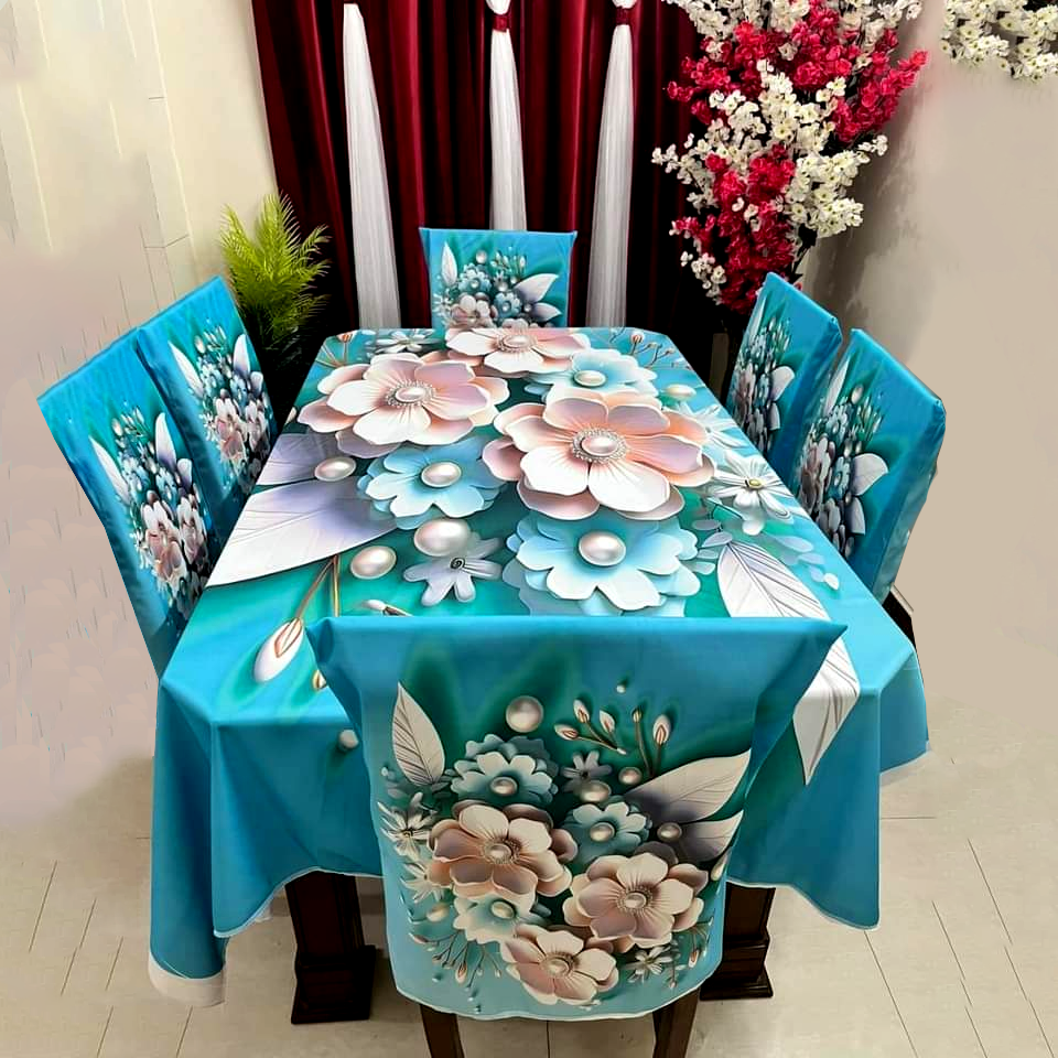 China Premium 3D Print Table Cloth Set_img_0