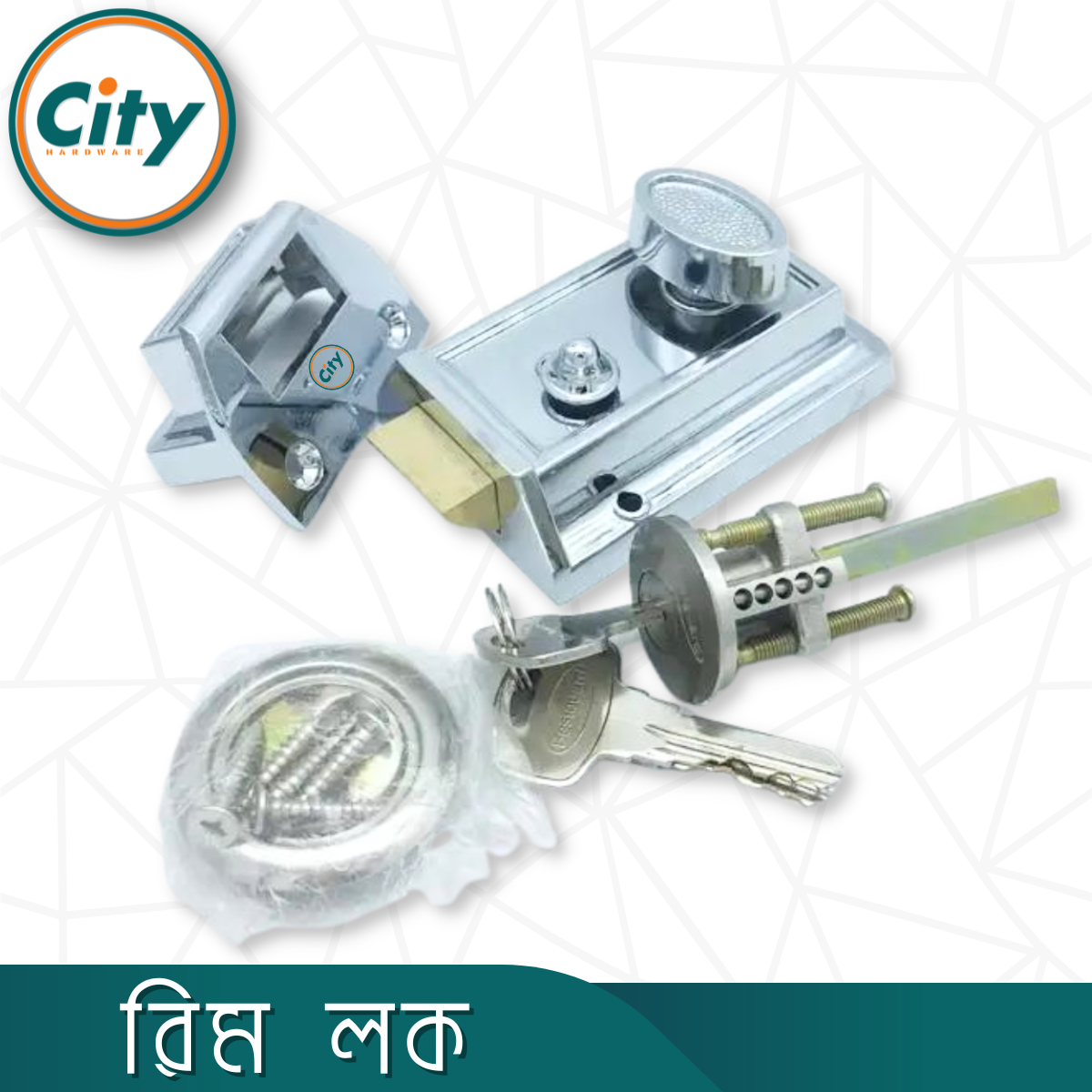 অটো লক রিম লক ডেডবোল্ট সিকিউরিটি লক লাচ লক কাঠের দরজার জন্য সিলভার রঙের দরজার লক_img_1