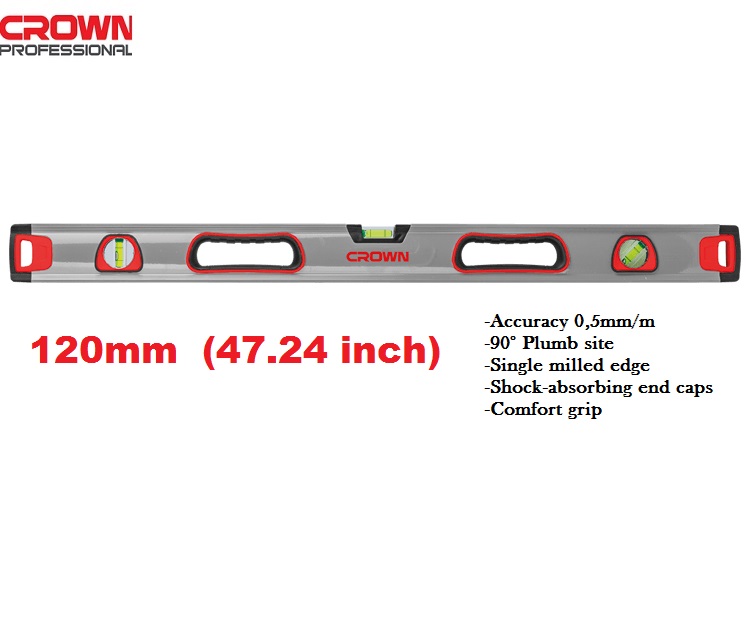 CROWN Professional Spirit level ( 1000mm | 1200mm ), Blisters 3,Non Magnetic; CPHML-SPA10 | CPHML-SPA12_img_1