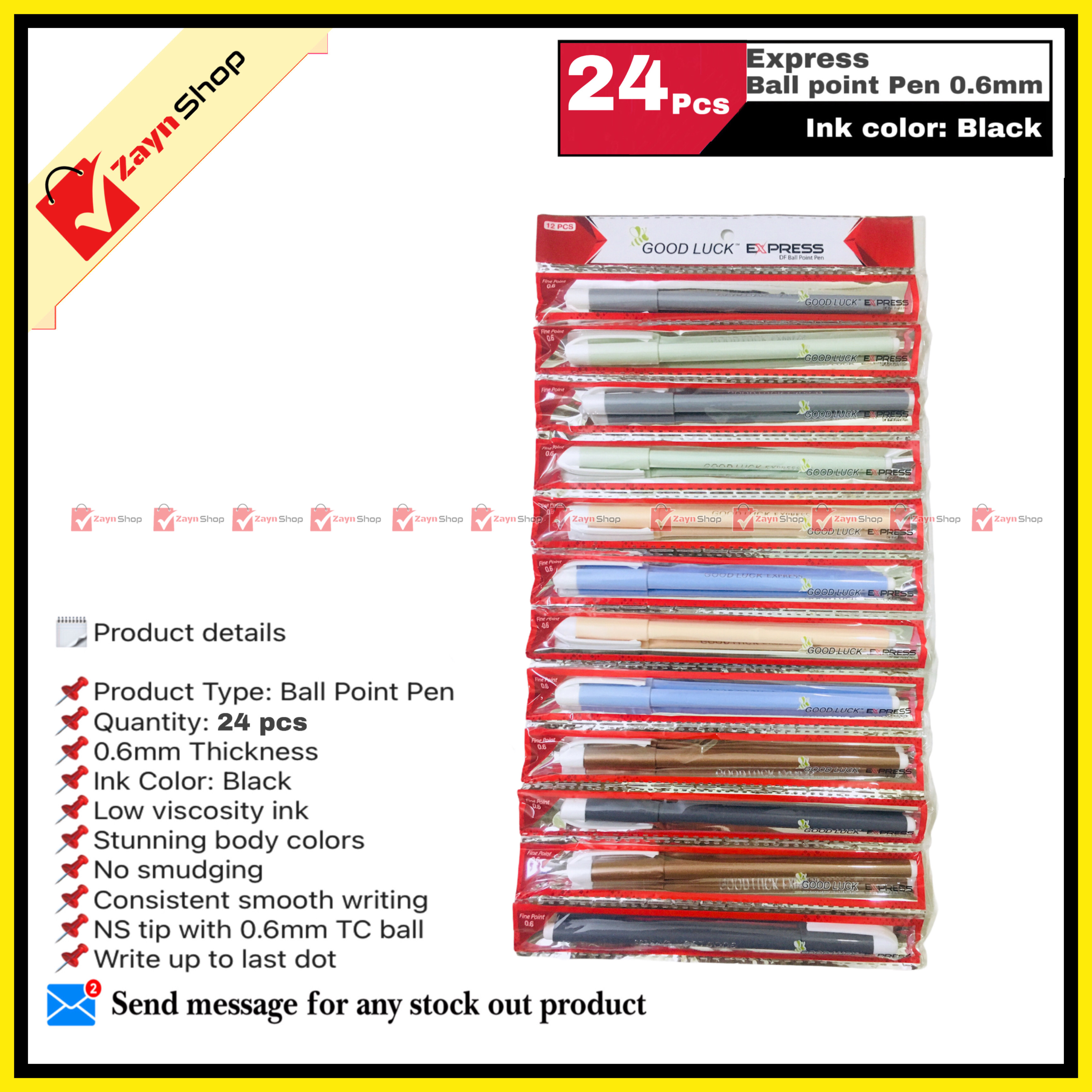Good Luck EXPRESS Ball pen Black ink 0.6mm / 24 pcs_img_1
