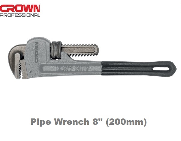 CROWN Professional Pipe wrench ( 8" | 12" | 14" | 18" | 24" | 36" | 48" ), CR-V, Ductile cast iron; CPHWP-AMA08