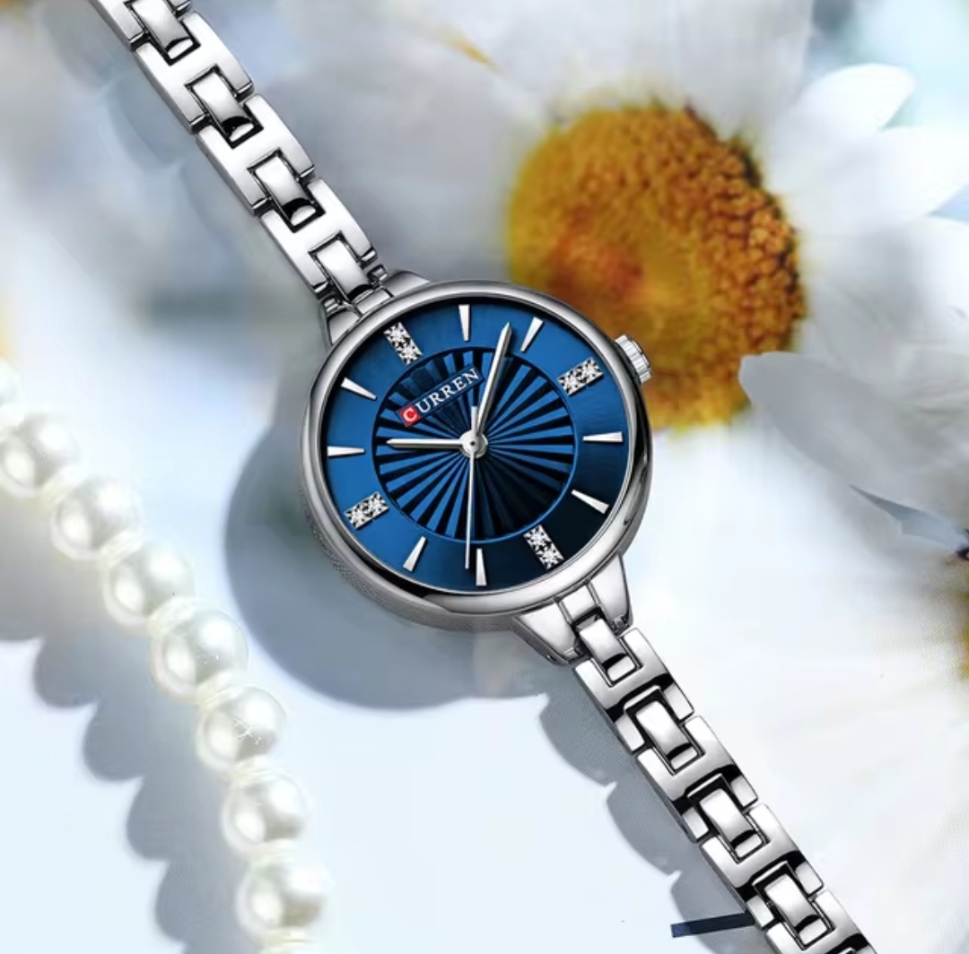 Curren 9097 Ladies Chain Watch- Blue Dial- Silver Bezel- Silver Chain- TF Code CR898CF_img_4