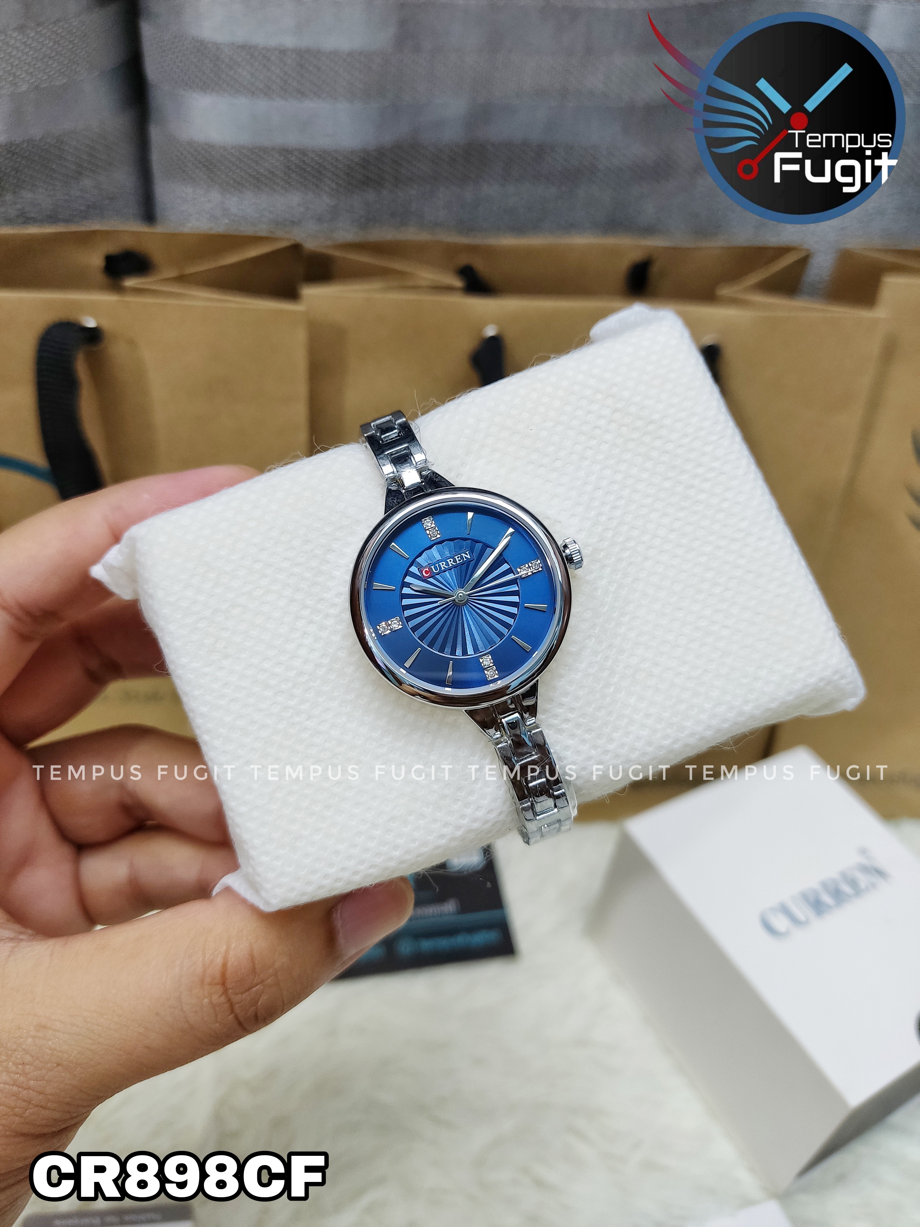 Curren 9097 Ladies Chain Watch- Blue Dial- Silver Bezel- Silver Chain- TF Code CR898CF_img_5